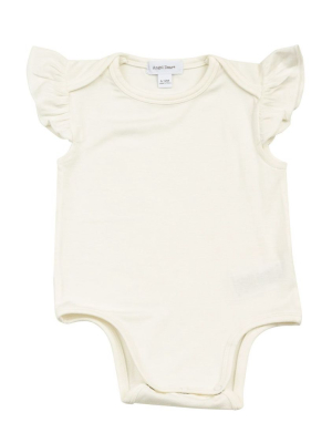 Angel Dear Ruffle Sleeve Onesie - Ivory