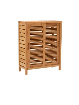 Bracken Two-door Floor Cabinet Natural - Linon