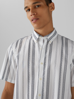 Short Sleeve Loom Striped Shirt