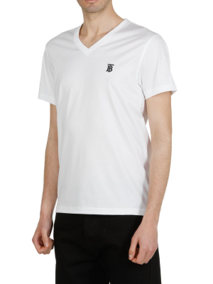 Burberry Monogram Logo V-neck T-shirt