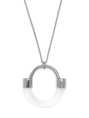 Fraction Necklace In Rhodium And Clear