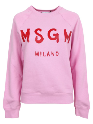 Msgm Logo Printed Crewneck Sweatshirt