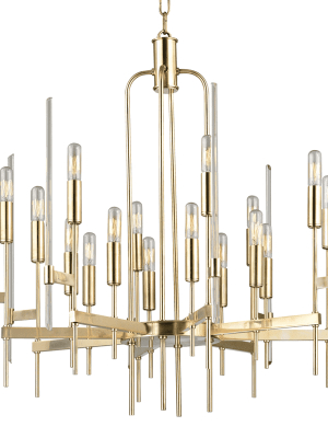 Bari 16 Light Chandelier Aged Brass