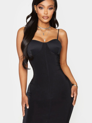 Shape Black Cup Detail Binding Bodycon Dress