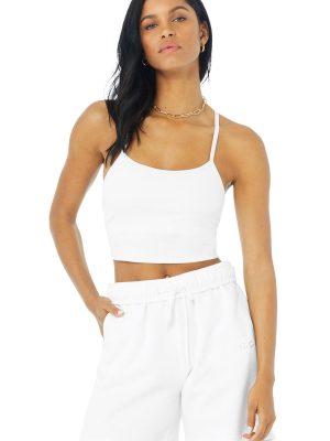 Alosoft Ribbed Crop Calm Tank - White