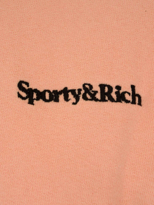 Sporty & Rich Logo Embroidered Hoodie