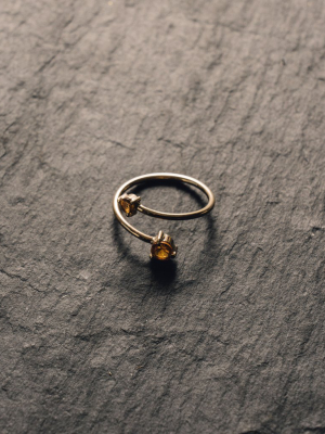 Mirta Citrine And Tourmaline Gold Wrap Ring