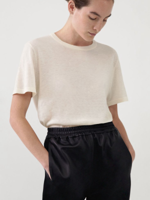 Knit T-shirt In Fine Cashmere - Ivory