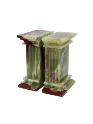 Renaissance Collection Whirl Green Onyx Bookends