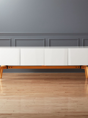 Alba Large White Lacquer Credenza