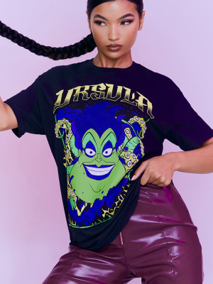 Black Disney Ursula Printed T Shirt