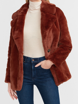 Cozy Faux Fur Button Front Coat