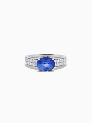 Effy Tanzanite Royale 14k Two Tone Gold Tanzanite & Diamond Ring, 2.16