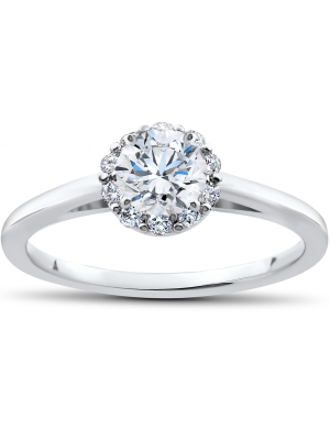 Pompeii3 3/4 Ct Lab Created Diamond Madelyn Halo Engagement Ring 14k White Gold