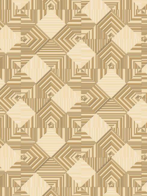 Navajo Wallpaper In Metallic, Cream, And Ivory By Antonina Vella For York Wallcoverings