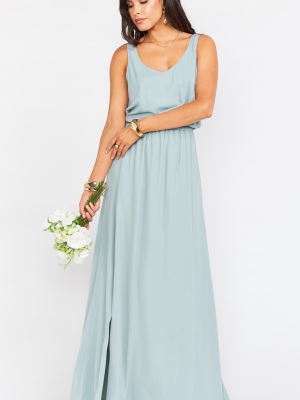 Kendall Maxi Dress With Long Lining ~ Silver Sage Crisp