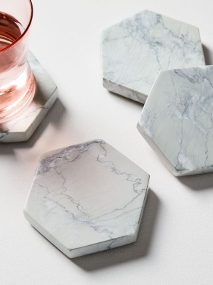 Marble Geo Coasters (set Of 4)