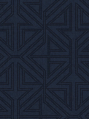 Kachel Indigo Geometric Wallpaper From The Scott Living Ii Collection By Brewster Home Fashions