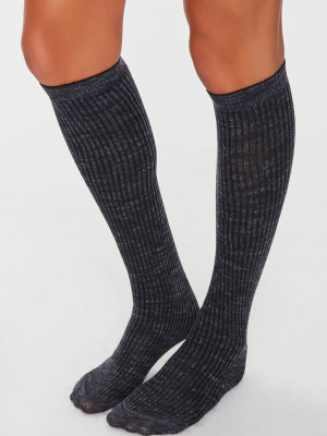 Ribbed Knee-high Socks