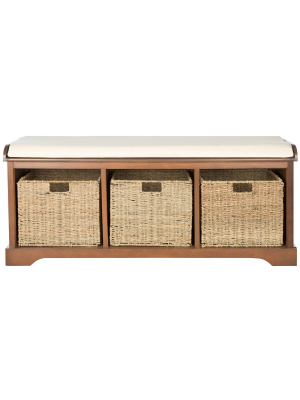 Calli Storage Bench - Brown/white - Safavieh