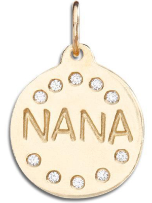 "nana" Disk Charm Pave Diamonds