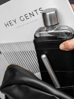 Slim Memobottle Black Leather Sleeve