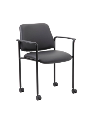 Stacking Chair With Casters Black - Boss Office Products