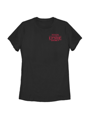 Women's Stranger Things Upside Down Badge T-shirt