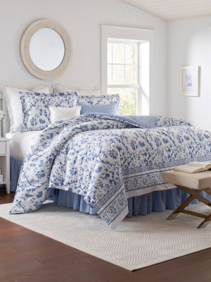 Veronique Blue Comforter Set - Laura Ashley