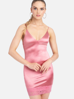 Satin And Lace Slip Dress