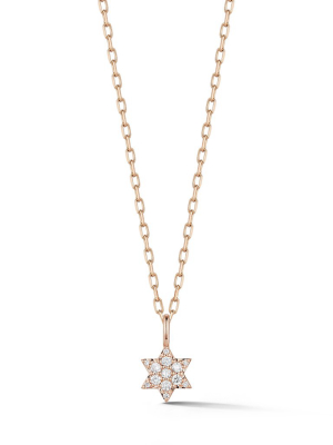 Dora 18k Rose Gold All Diamond Mini Jewish Star