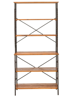 Brodi 77.2" Bookcase Brown - Safavieh