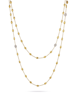 Marco Bicego® Siviglia Collection 18k Yellow Gold And Diamond Small Bead Long Necklace