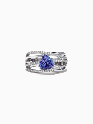 Effy 14k White Gold Tanzanite And Diamond Ring, 1.97 Tcw