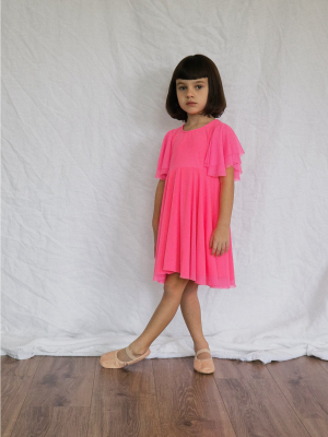 Neon Pink Party Twirl Dress