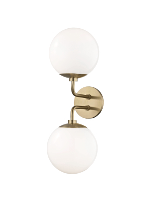 Mitzi Stella Double Wall Sconce - Aged Brass