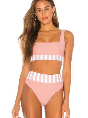 Active Striped High Waist Tank Bikini Swimsuit - Two Piece Set