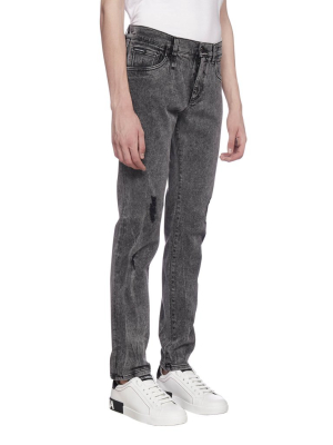 Dolce & Gabbana Distressed Effect Slim-fit Jeans