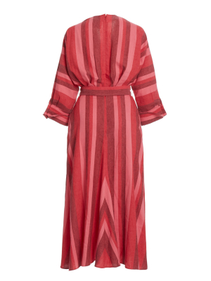 Orlando Striped Voile Midi Dress