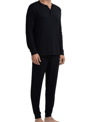 Eberjey Henry Men's Long Pj Set - Black