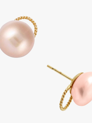 Pink Freshwater Pearl Stud Earrings