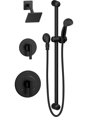 Symmons 3505-b-sh4-1.5-trm Dia Pressure Balanced Shower System With Shower Head - Matte Black