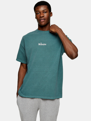 Green Melbourne Embroidered T-shirt