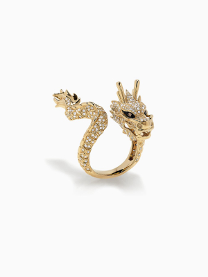 Effy Safari 14k Yellow Gold Diamond Dragon Ring, 1.08 Tcw