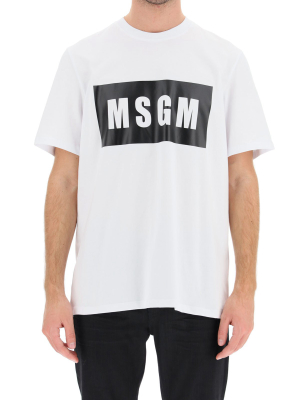 Msgm Logo Print Crewneck T-shirt