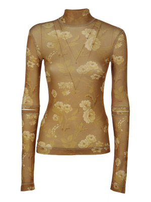 Nanushka Larson Floral Printed High-neck Blouse