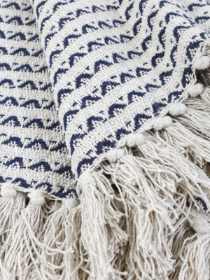 Kenzie Oversized Throw - Natural/navy