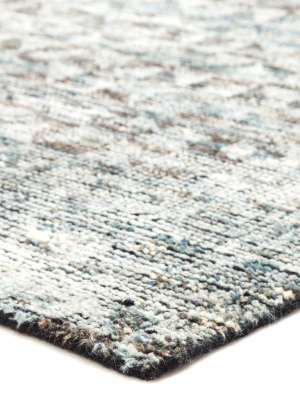 Zaid Hand-knotted Geometric Gray & Black Area Rug