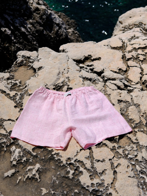 Terra Pink Linen Calobra Shorts