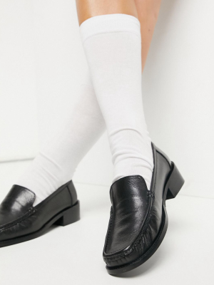 Asos Design Mimosa 90's Leather Loafers In Black